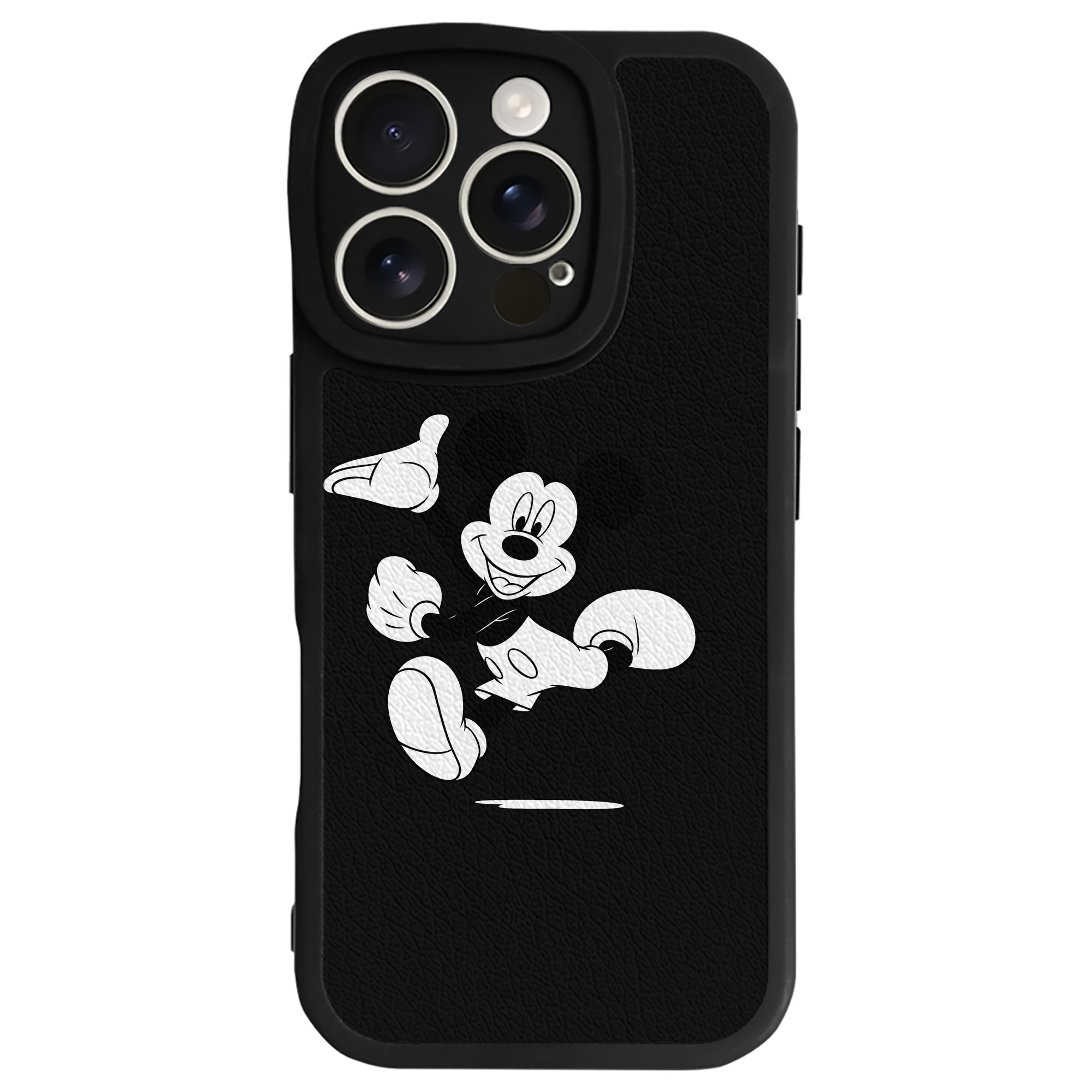 （画像用） ミッキーマウス Mickey Mouse 【iPhone 16シリーズ対応】シリコンスマホケース（レザー調） 材質：シリコン